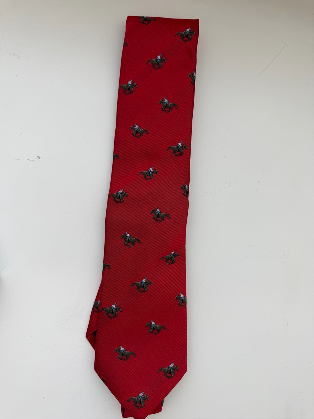 New Robert Jensen 100% Silk Horse Derby Tie Red Kentucky Derby